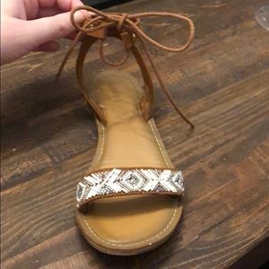 ISO* old navy beaded tie up flats in a size 7